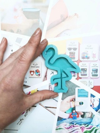 Силиконовая форма для броши «Фламинго», модель №23