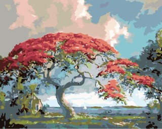 Картина по номерам «Дерево в цвете»