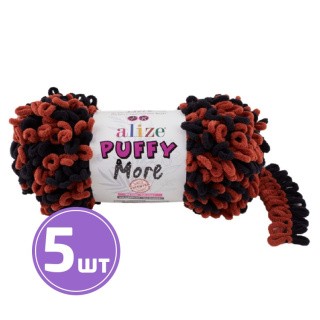 Пряжа ALIZE Puffy More (6262), черный-карамель, 5 шт. по 150 г Пряжа ALIZE Puffy More (6262), черный-карамель, 5 шт. по 150 г