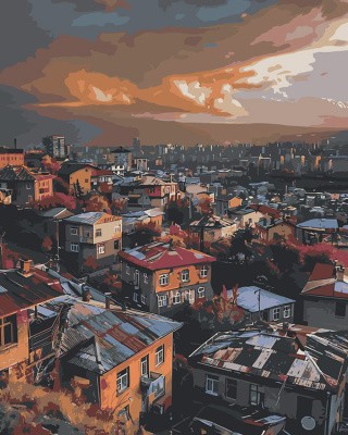 Картина по номерам «Армения: вечерний город Ереван 40x50»