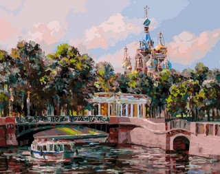 УЦЕНКА. Картина по номерам «Санкт-Петербург. Михайловский сад» (помята коробка)