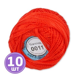 Пряжа Gamma Ирис (0011), оранжево-красный, 10 шт. по 10 г