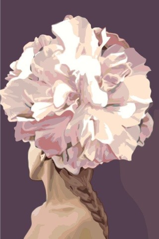 Картина по номерам «Голова цветок»