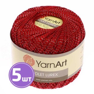 Пряжа YarnArt Violet Lurex (15020), вишневый-серебристый, 5 шт. по 50 г Пряжа YarnArt Violet Lurex (15020), вишневый-серебристый, 5 шт. по 50 г