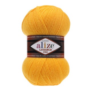 Пряжа ALIZE LanaGold Fine (Ализе Лана голд файн) (216), канарейка, 5 шт. по 100 г Пряжа ALIZE LanaGold Fine (Ализе Лана голд файн) (216), канарейка, 5 шт. по 100 г