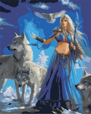 Картина по номерам «Повелительница волков»