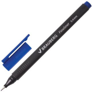 Ручка капиллярная (линер) BRAUBERG «Сarbon», синяя