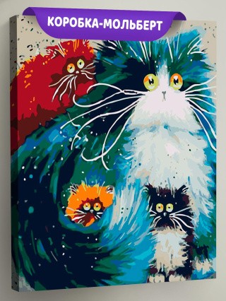 Картина по номерам «Разноцветные пушистики»