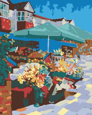 Картина по номерам «Цветочная лавочка» Картина по номерам «Цветочная лавочка»