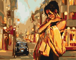 Картина по номерам «Девушка и город»