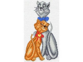 Рисунок на канве «Кот с кошкой»