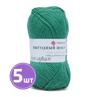 Пряжа Пехорка Выгодный носок (335), изумруд, 5 шт. по 100 г Пряжа Пехорка Выгодный носок (335), изумруд, 5 шт. по 100 г
