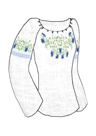 Набор заготовка для вышивания женской рубашки «Полевые цветы» размер 56-52