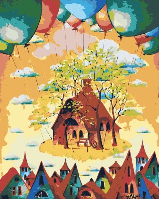 Картина по номерам «Полет на воздушных шарах»