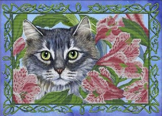 Рисунок на ткани «Кот-весна»
