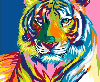 Картина по номерам «Радужный тигр»