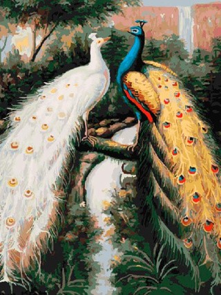 Картина по номерам «Два павлина» Картина по номерам «Два павлина»