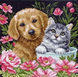 Набор для вышивания «Котики и собачки»
