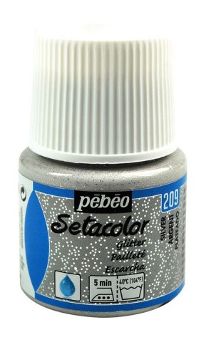 Краска для светлых тканей с микро-глиттером Setacolor PEBEO, цвет: под серебро, 45 мл