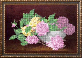 Рисунок на ткани «Чаша с розами»