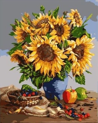 Картина по номерам «Подсолнухи в вазе» Картина по номерам «Подсолнухи в вазе»