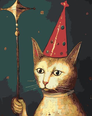 Картина по номерам «Средневековый кот»