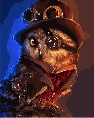 Картина по номерам «Сова в шляпе» Картина по номерам «Сова в шляпе»