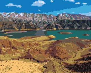 Картина по номерам «Армения: Азатское водохранилище в Горах»
