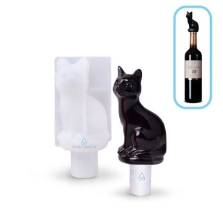 Силиконовый молд - Пробка для бутылки кошка, 8,5x4см 1 шт.