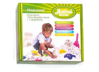 Живой песок 750 г с формочками для игры Живой песок 750 г с формочками для игры