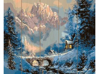 Картина по номерам по дереву Molly «Зима в горах»