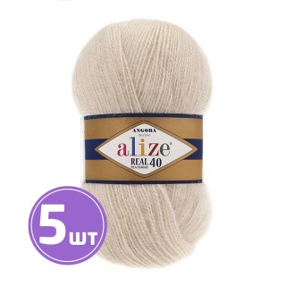 Пряжа ALIZE Angora Real 40 (Ангора реал 40) (67), молочно-бежевый, 5 шт. по 100 г Пряжа ALIZE Angora Real 40 (Ангора реал 40) (67), молочно-бежевый, 5 шт. по 100 г
