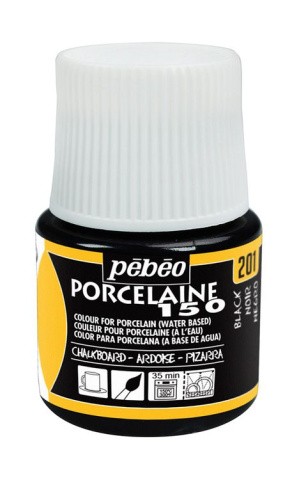 Краска по фарфору и керамике под обжиг матовая Porcelaine 150, цвет: черный сланец