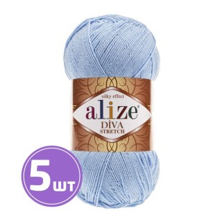 Пряжа ALIZE Diva stretch Silk effekt (350), светло-голубой, 5 шт. по 100 г