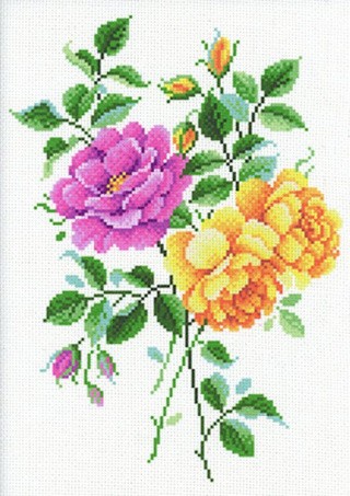 Рисунок на ткани «Нежность роз»