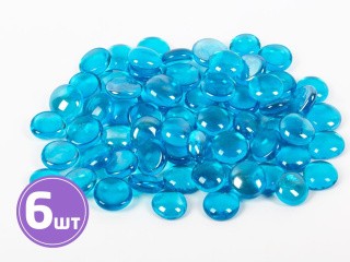 Камни стеклянные марблс, 17 - 19 мм, 6 шт. по 340 г, цвет: синий, Blumentag