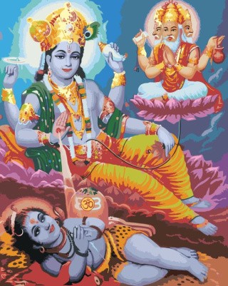 Картина по номерам «Вишну, Брахма и Шива»