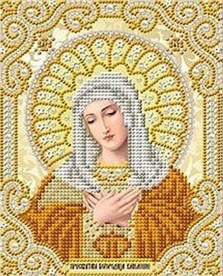 Рисунок на ткани «Богородица Умиление в жемчуге и золоте»