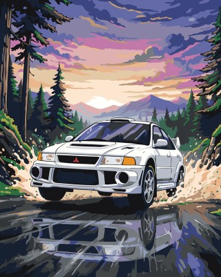 Картина по номерам Машина Mitsubishi Митсубиси лансер 6