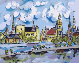 Картина по номерам «Австрийский городок» Картина по номерам «Австрийский городок»