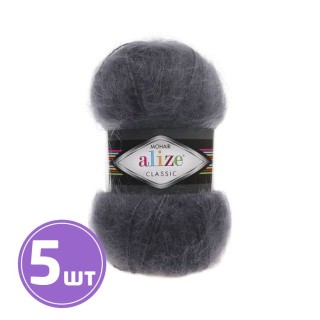 Пряжа ALIZE Mohair classik new (53), графит, 5 шт. по 100 г Пряжа ALIZE Mohair classik new (53), графит, 5 шт. по 100 г