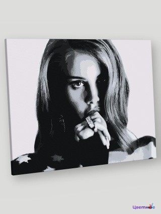 Картина по номерам «Lana Del Rey Лана Дель Рей: портрет чб»