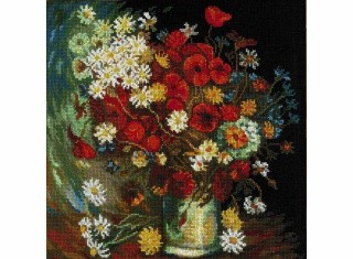 Набор для вышивания «Ваза с маками, васильками и хризантемами» по мотивам картины В. Ван Гога