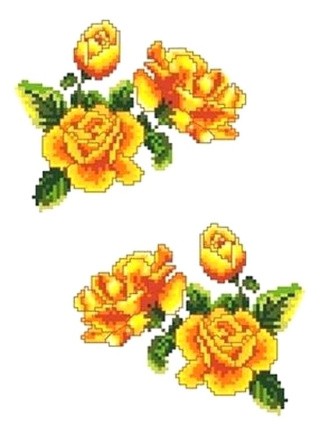 Рисунок на ткани «Желтые розы»