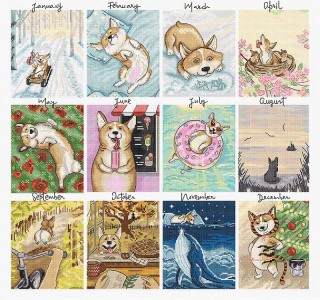 Набор для вышивания «Doggy Calendar (Календарь с собаками)» Набор для вышивания «Doggy Calendar (Календарь с собаками)»