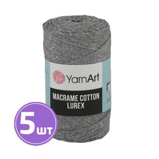 Пряжа YarnArt Macrame Cotton Lurex (Макраме Коттон Люрекс) (737), серый-серебряный, 5 шт. по 250 г Пряжа YarnArt Macrame Cotton Lurex (Макраме Коттон Люрекс) (737), серый-серебряный, 5 шт. по 250 г