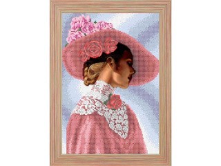 Рисунок на ткани «Дама в шляпке»