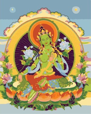 Картина по номерам «Зелёный Будда»
