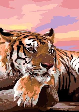 Плывущий тигр, картина по номерам на холсте на подрамнике 40х50см 27цв Original