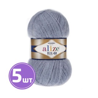 Пряжа ALIZE Angora Real 40 (Ангора реал 40) (221), светлый деним меланж, 5 шт. по 100 г Пряжа ALIZE Angora Real 40 (Ангора реал 40) (221), светлый деним меланж, 5 шт. по 100 г